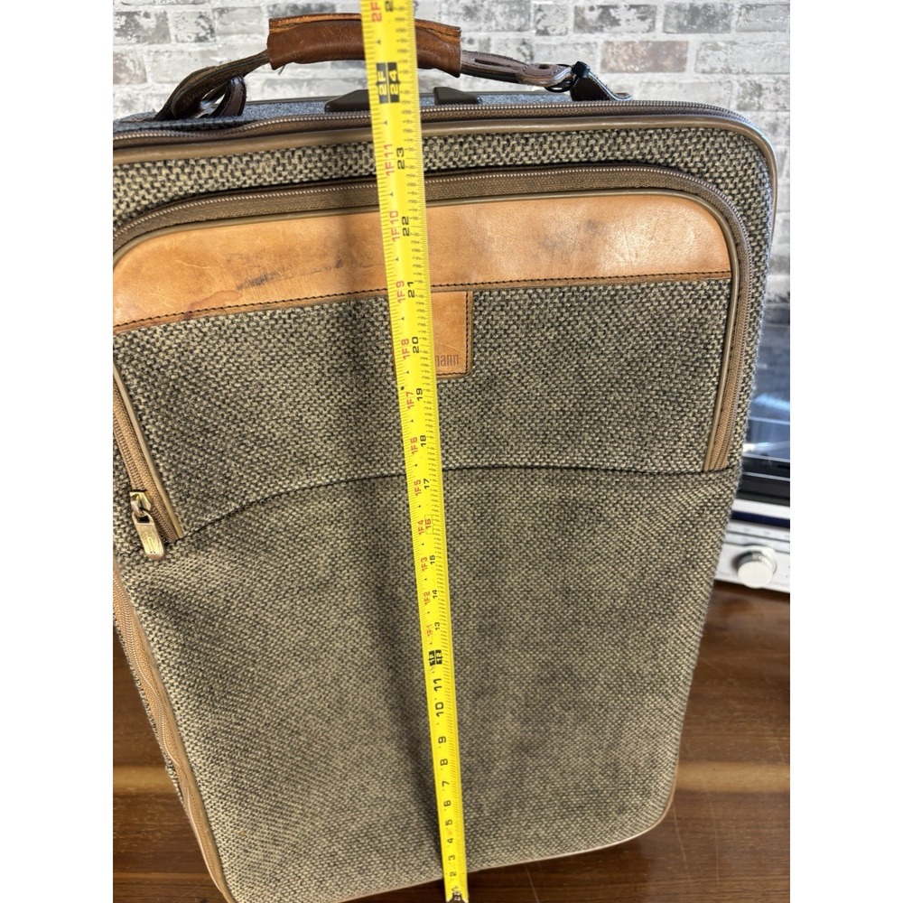 Vintage Hartmann Tweed Leather⭐️24x15 Wheeled Rolling Upright Suitcase Luggage⭐️ - Picture 12 of 14